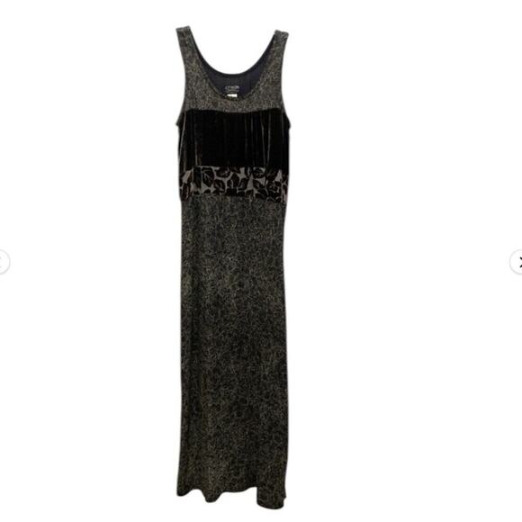 Citron Santa Monica Dress Burnout Velvet Silk Maxi Forest Fairy USA Size Small - Picture 1 of 11